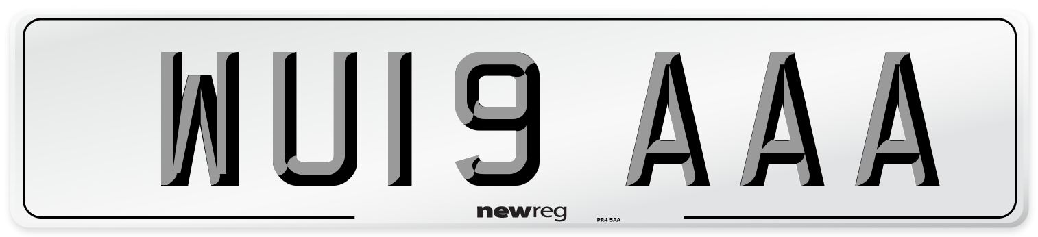 WU19 AAA Number Plate from New Reg